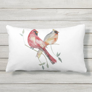 D'extérieur coussin du patio des oiseaux cardinaux rouges et g
