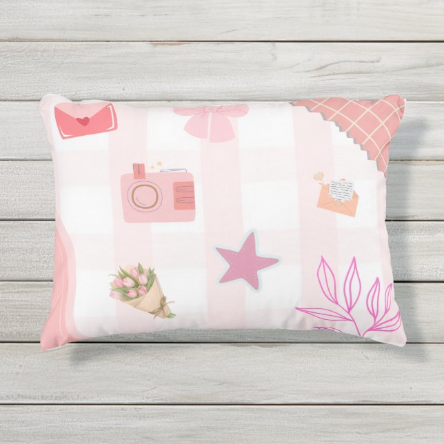 D'extérieur Coussin esthétique tout rose (Devant)
