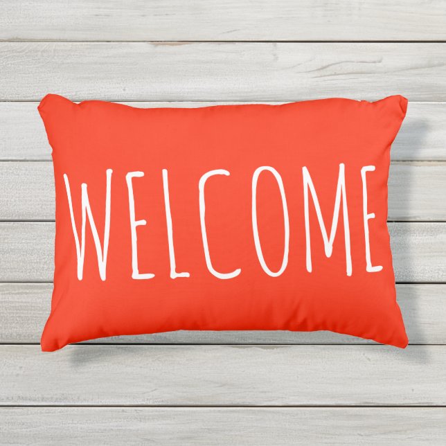 D'extérieur Coussin extérieur bienvenu d'accent de patio (Devant)