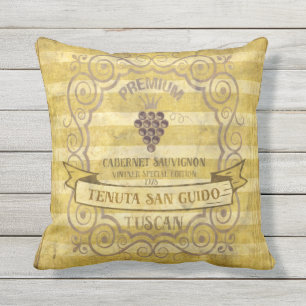 D'extérieur Coussin extérieur de Cabernet d'étiquette toscan