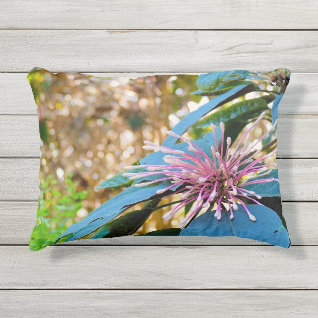 D'extérieur Coussin Extérieur Fleur Rose Tropicale (Devant)