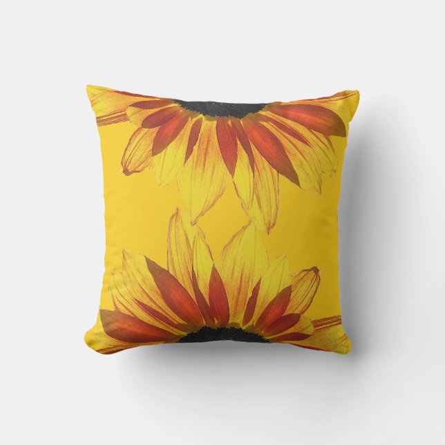 D'extérieur Coussin extérieur floral de tournesol jaune et (Recto)