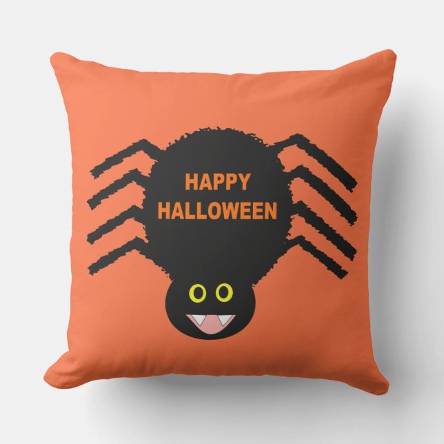 D'extérieur Coussin extérieur Halloween Black Spider (Recto)