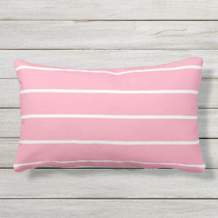 D'extérieur Coussin extérieur lombaire de rayure blanche rose