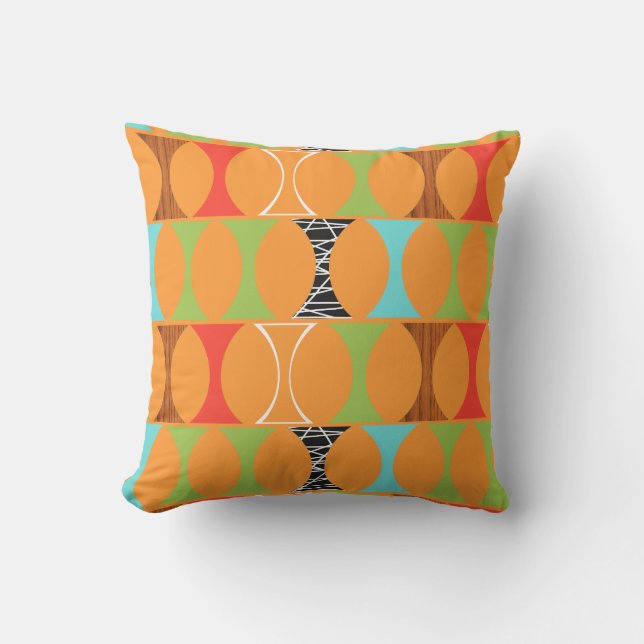 D'extérieur Coussin extérieur orange moderne de la moitié du (Recto)