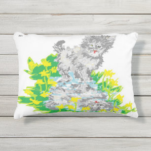 D'extérieur Coussin extérieur personnalisé 16" x 12" Kitten