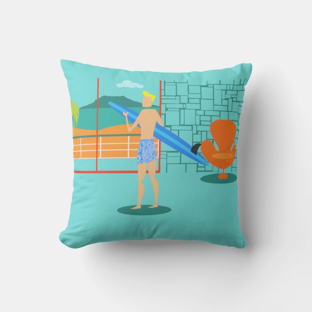 D'extérieur Coussin extérieur Retro Surfer Dude (Recto)