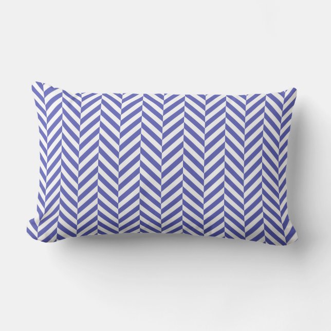 D'extérieur Coussin extérieur | Royal Blue Herringbone Motif (Recto)