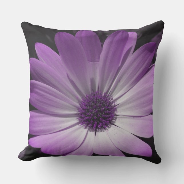 D'extérieur Coussin extérieur violet Fleur margueuse (Recto)