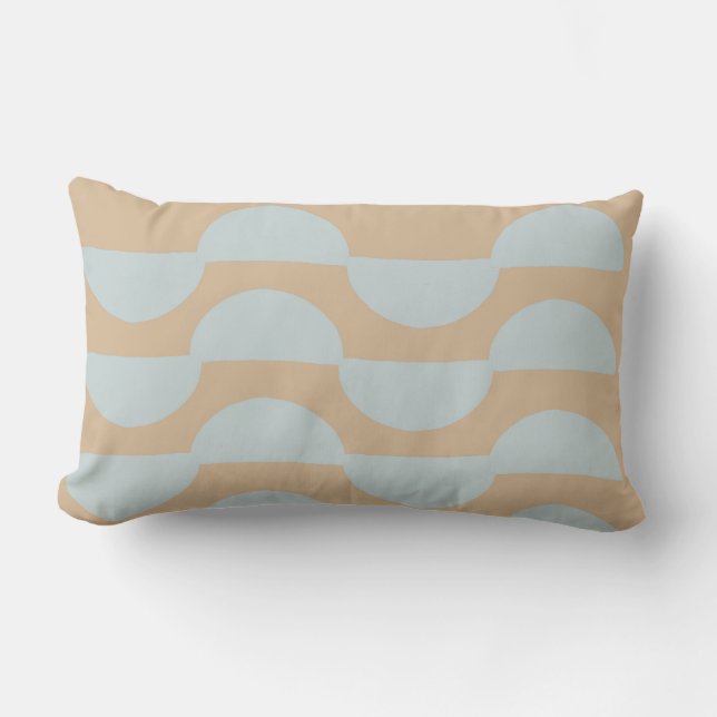 D'extérieur coussin extérieure mi-lune bleu clair et beige (Recto)