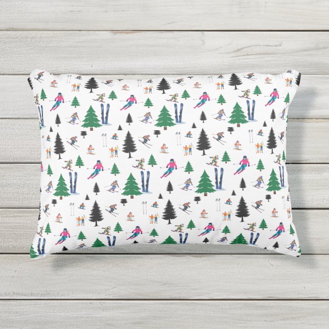 D'extérieur Coussin inspiré du ski. (Devant)