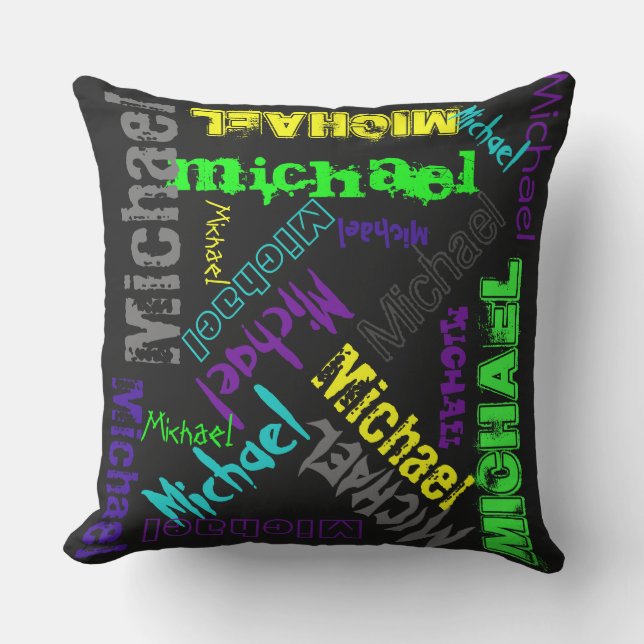 D'extérieur Coussin nommé de collage dans des couleurs (Recto)