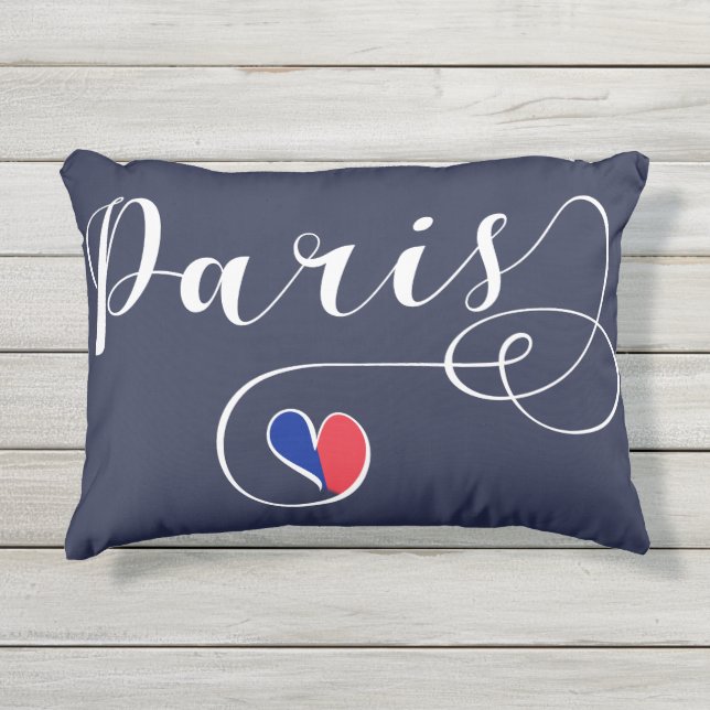 D'extérieur Coussin Paris Heart Accent, France (Devant)
