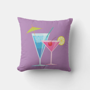D'extérieur Coussin tropical de cocktails sur le pourpre -