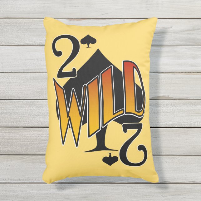 D'extérieur Deuces Wild 2 du Coussin de carte de pique (Devant (Vertical))