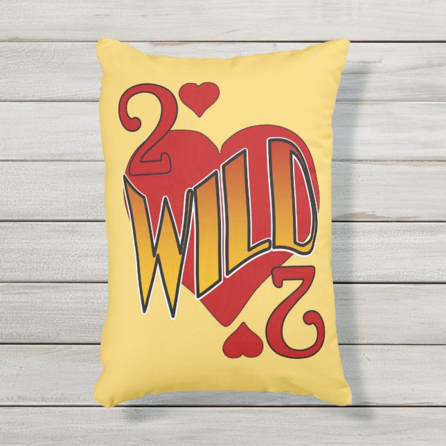 D'extérieur Deuces Wild 2 of Hearts Jeu Coussin de carte (Devant (Vertical))