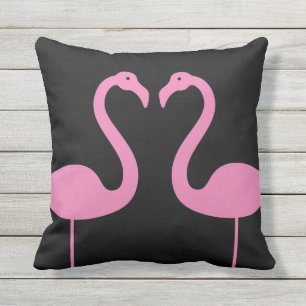 D'extérieur Embrassant les Flamants roses roses et le coussin