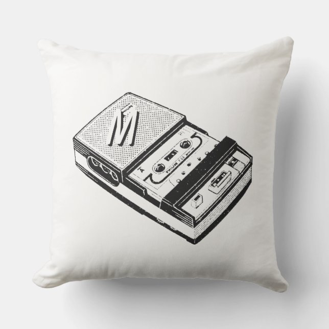 D'extérieur Enregistreur de bande vintage Monogramme Coussin e (Recto)