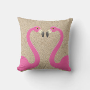 D'extérieur Flamants roses de baiser Beach Sand Coussin extéri