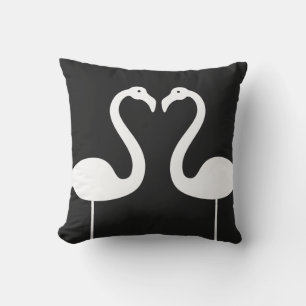 D'extérieur Flamants roses de baiser Coussin extérieur noir