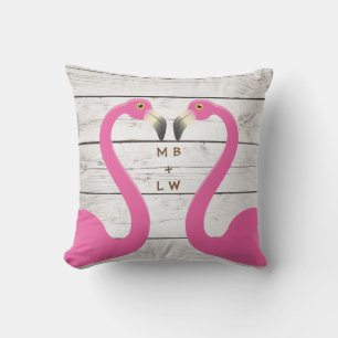 D'extérieur Flamants roses de baiser Monogramme Coussin extéri