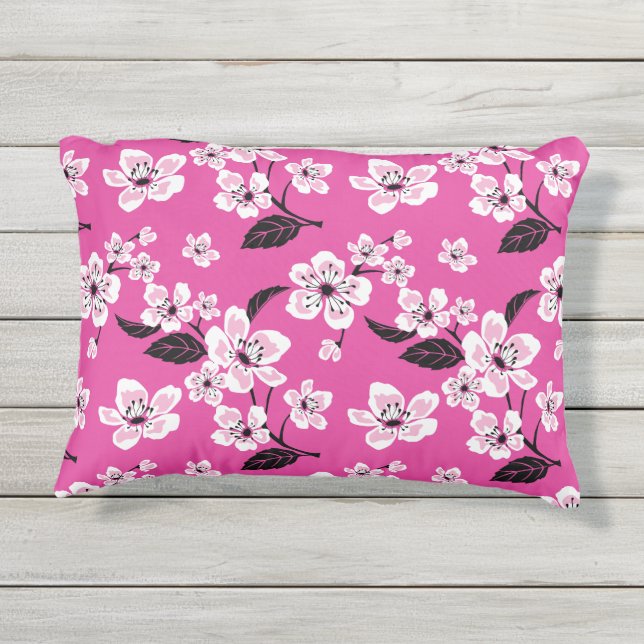 D'extérieur FLEUR DE CERISIER - SAKURA (ROSE) Coussin de décor (Dos)