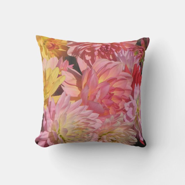 D'extérieur Fleurs de jardin rose Dahlia Coussin extérieur (Recto)