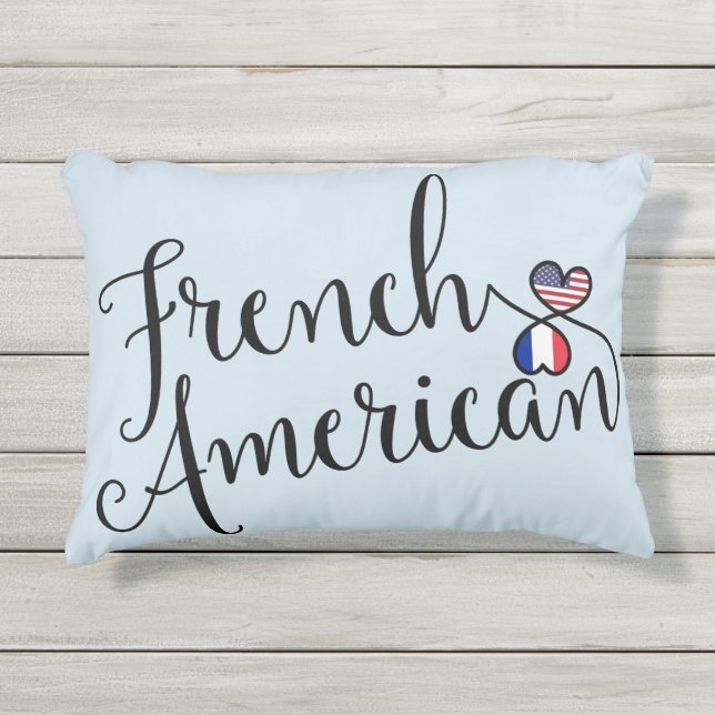 D'extérieur French American Entwin Hearts Accent Coussin (Devant)