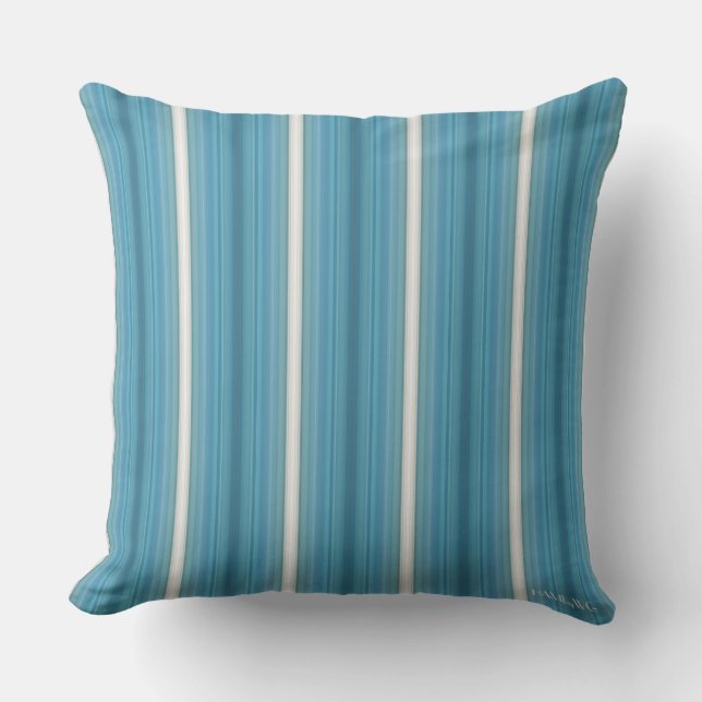 D'extérieur HAMbyWG - Coussin - Bandes aquamarines (Recto)