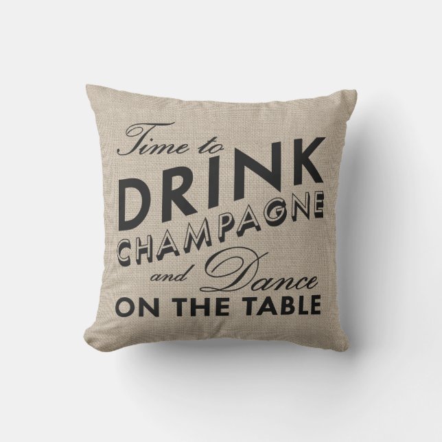 D'extérieur Heure de boire Champagne et de danser le coussin (Recto)