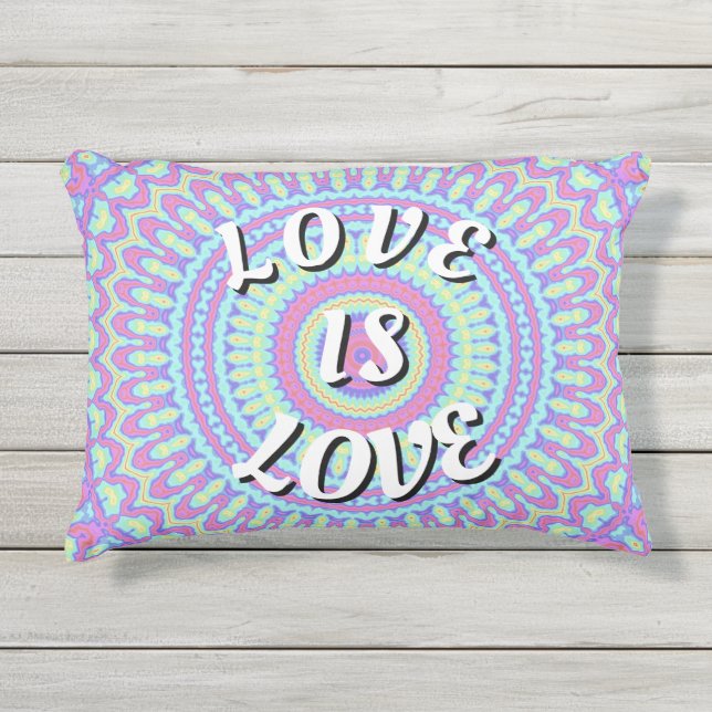 D'extérieur L'amour est l'amour Coussin de Pride extérieur (Devant)