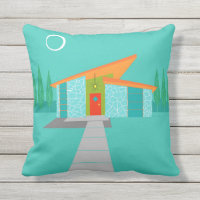 Maison de caricature Space Age Coussin extérieur