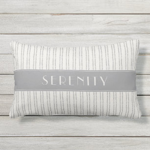 D'extérieur Nom du bateau Coussin extérieur gris rayé marine