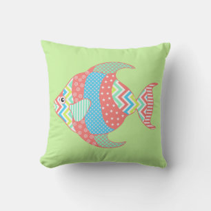 D'extérieur Poisson Whimsical coloré Coussin extérieur