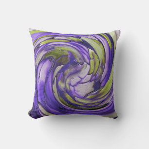 D'extérieur Purple N Lime Art Abstrait Coussin extérieur