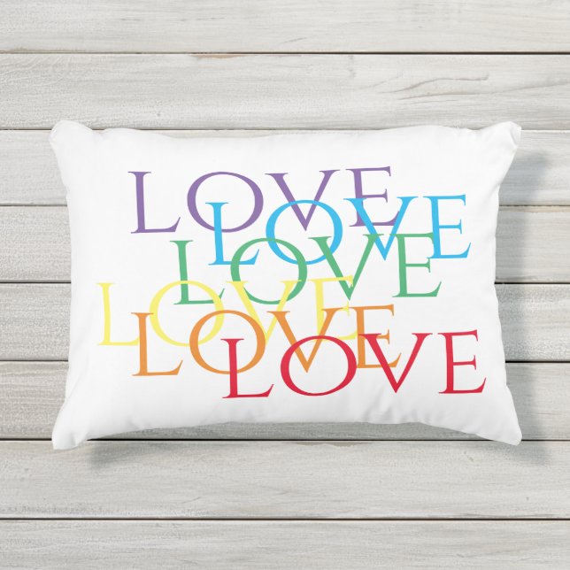 D'extérieur RAINBOW LOVE Coussin extérieur (Devant)