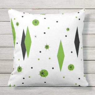 D'extérieur Rétro diamant vert et coussin extérieur de