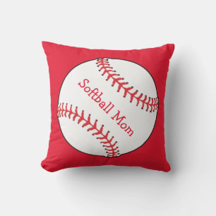 D'extérieur Softball Maman Rouge et blanc Coussin extérieur