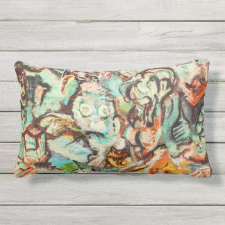 D'extérieur Tableau original Abstrait Lumbar Coussin extérieur