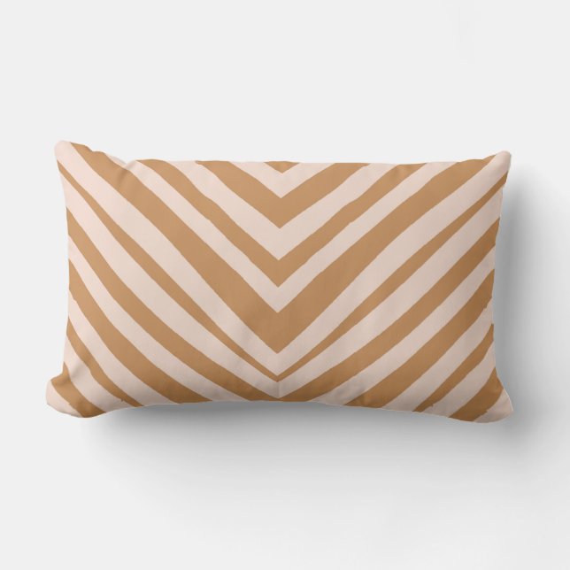 D'extérieur terracotta rayée chevron et coussin extérieur rose (Recto)