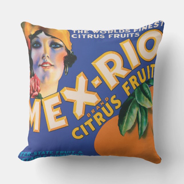 D'extérieur VINTAGE BOÎTE DE FRUITS Jeter Coussin (Recto)