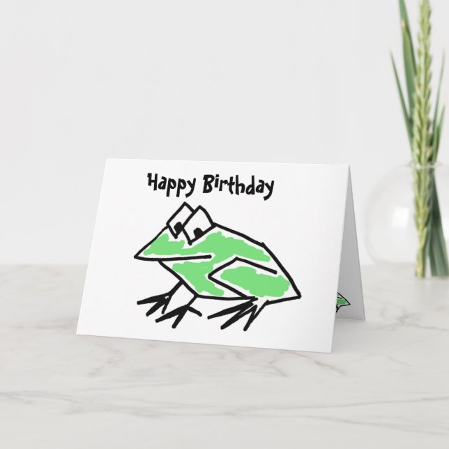 DF - Drôle Cartoon Frog Carte d'anniversaire (Devant)
