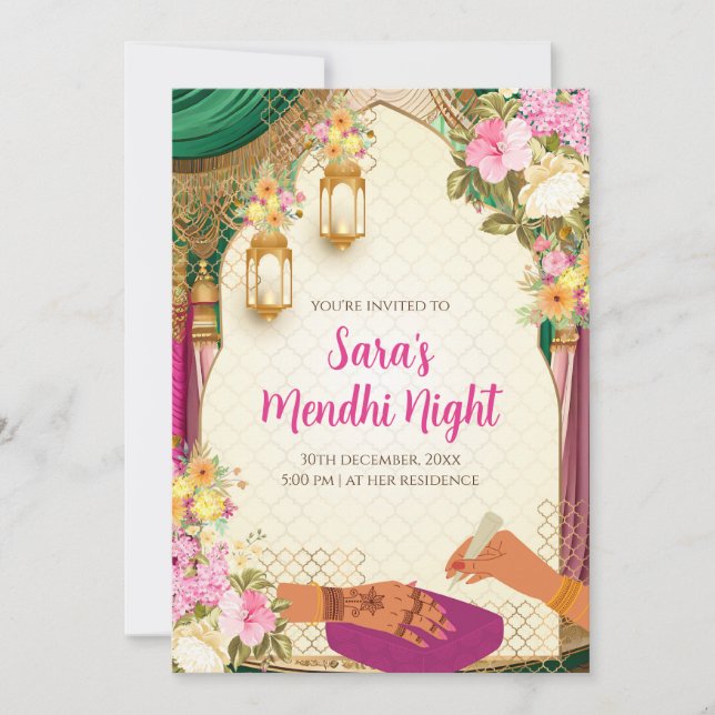 Dholki invitation & Mehndi invitations Digital (Devant)
