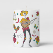 DIA DE LA MUERTOS CÉLÉBRATION Bougie Pilier