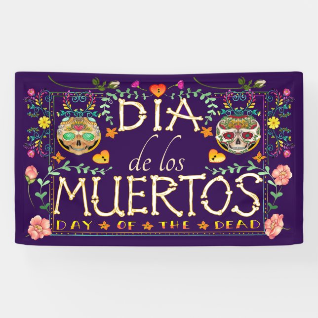 Dia de los Muerto Jour de la bannière morte (Horizontal)