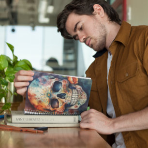 Dia de los Muertos aquarelle crâne floral peint