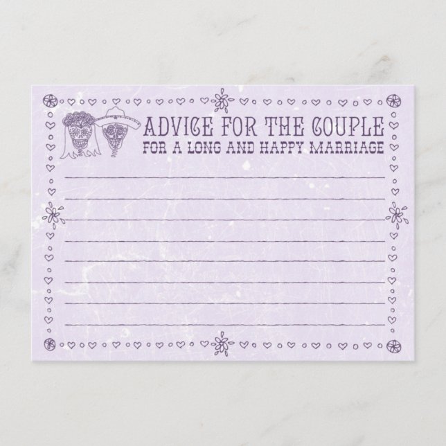Dia de los Muertos - Cartes de conseil Mariage (Devant)
