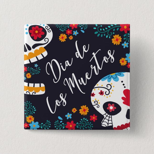 Dia de los Muertos coloré | Badge (Devant)