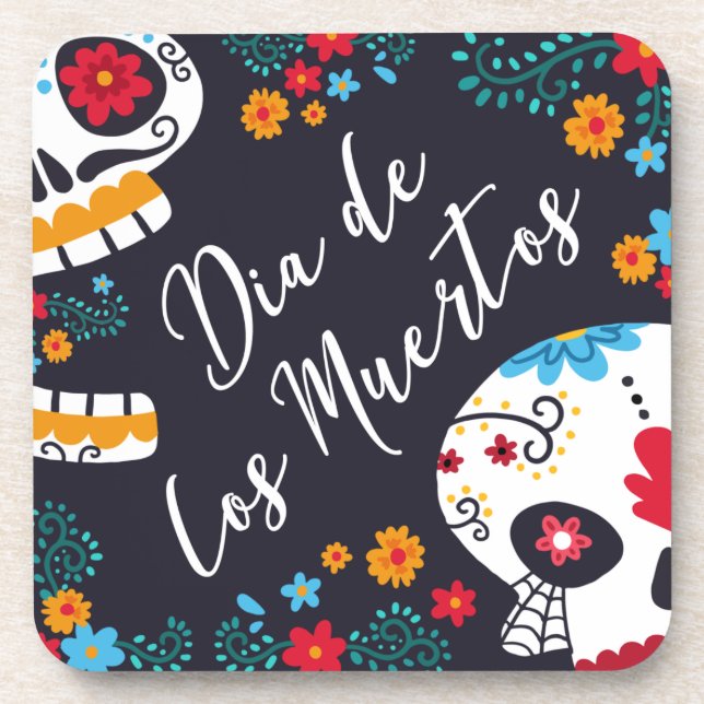 Dia de los Muertos coloré | DESSOUS DE VERRE (Devant)