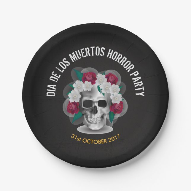 Dia de los Muertos Halloween | Assiettes en Papier (Devant)